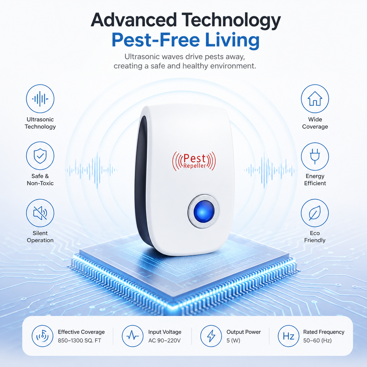 Pest Reject™ – Powerful Ultrasonic Pest Repeller(Buy 1 Get 1 Free)
